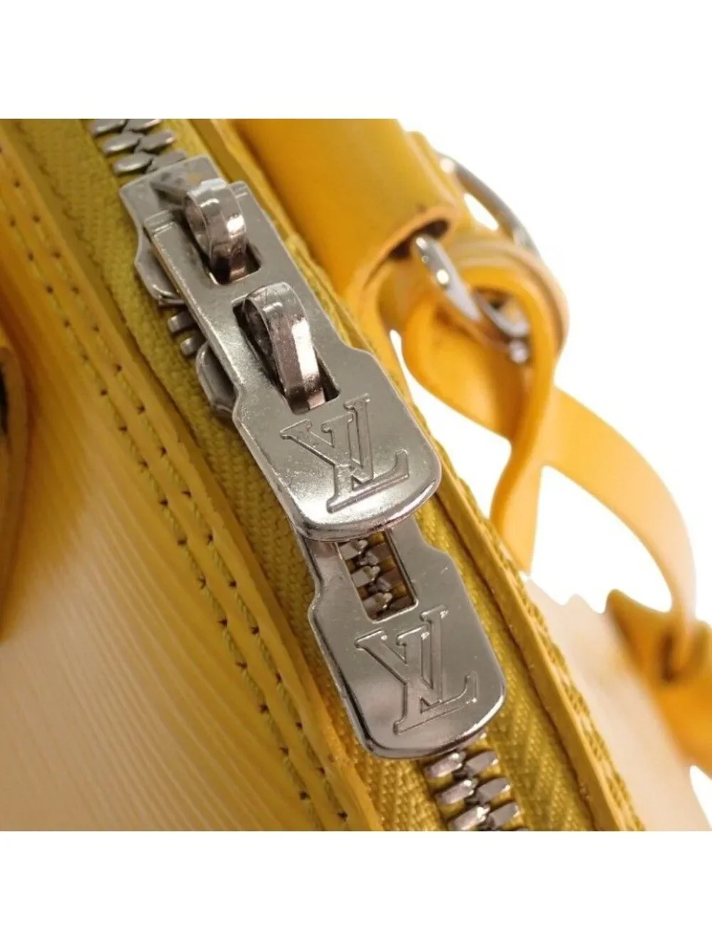 Louis Vuitton Alma PM Epi Handbag Citron Yellow Silver